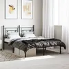 Image de vidaXL Cadre de lit mÃ©tal sans matelas avec tÃªte de lit noir 135x190cm