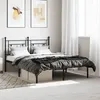 Image de vidaXL Cadre de lit mÃ©tal avec tÃªte de lit noir 140x190 cm