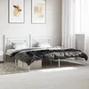 Image de vidaXL Cadre de lit mÃ©tal sans matelas et tÃªte de lit blanc 193x203 cm