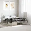 Image de vidaXL Cadre de lit mÃ©tal avec tÃªte de lit/pied de lit blanc 140x190cm