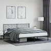 Image de vidaXL Cadre de lit mÃ©tal sans matelas avec tÃªte de lit noir 183x213cm