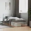 Image de vidaXL Cadre de lit mÃ©tal avec tÃªte de lit blanc 80x200 cm