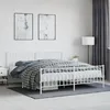 Image de vidaXL Cadre de lit mÃ©tal sans matelas et pied de lit blanc 183x213 cm