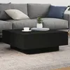 Image de vidaXL Table basse avec lumiÃ¨res LED noir 80x80x31 cm