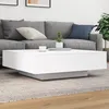 Image de vidaXL Table basse avec lumiÃ¨res LED blanc 100x100x31 cm