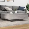 Image de vidaXL Table basse avec lumiÃ¨res LED sonoma gris 100x100x31 cm