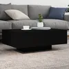 Image de vidaXL Table basse avec lumiÃ¨res LED noir 85x55x31 cm
