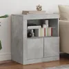 Image de vidaXL Buffet avec lumiÃ¨res LED gris bÃ©ton 60,5x37x67 cm