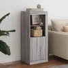 Image de vidaXL Buffet avec lumiÃ¨res LED sonoma gris 41x37x100 cm