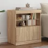 Image de Vidaxl Buffet Avec LumiÃ¨res Led ChÃªne Sonoma 60x37x67 Cm