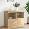 Image de Vidaxl Buffet Avec LumiÃ¨res Led ChÃªne Sonoma 81x37x67 Cm