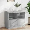 Image de vidaXL Buffet avec lumiÃ¨res LED gris bÃ©ton 81x37x67 cm