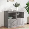 Image de vidaXL Buffet avec lumiÃ¨res LED sonoma gris 81x37x67 cm