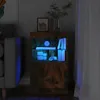Image de Vidaxl Buffet Avec LumiÃ¨res Led ChÃªne FumÃ© 41x37x67 Cm