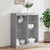 Image de vidaXL Buffet avec lumiÃ¨res LED gris bÃ©ton 81x37x100 cm