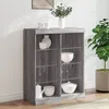 Image de vidaXL Buffet avec lumiÃ¨res LED sonoma gris 81x37x100 cm