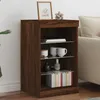 Image de vidaXL Buffet avec lumiÃ¨res LED chÃªne marron 41x37x67 cm