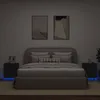 Image de vidaXL Armoires de chevet et lumiÃ¨res LED 2 pcs noir bois d'ingÃ©nierie