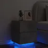 Image de vidaXL Armoire de chevet et lumiÃ¨res LED gris bÃ©ton bois d'ingÃ©nierie