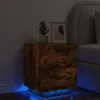 Image de Vidaxl Armoire De Chevet Et LumiÃ¨res Led ChÃªne FumÃ© Bois D'ingÃ©nierie