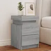 Image de vidaXL Table de chevet avec lumiÃ¨res LED sonoma gris 35x39x55 cm
