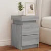 Image de vidaXL Tables de chevet avec lumiÃ¨res LED 2 pcs sonoma gris 35x39x55cm