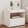 Image de vidaXL Table de chevet avec lumiÃ¨res LED blanc 50x40x45 cm