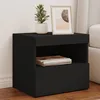 Image de vidaXL Tables de chevet avec lumiÃ¨res LED 2 pcs noir 50x40x45 cm