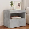 Image de vidaXL Tables de chevet avec lumiÃ¨res LED 2 pcs gris bÃ©ton 50x40x45 cm