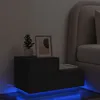 Image de vidaXL Table de chevet avec lumiÃ¨res LED noir 70x36x40,5 cm