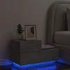 Image de vidaXL Table de chevet avec lumiÃ¨res LED gris bÃ©ton 70x36x40,5 cm