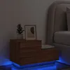 Image de vidaXL Table de chevet avec lumiÃ¨res LED chÃªne marron 70x36x40,5 cm