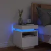 Image de vidaXL Armoire de chevet avec lumiÃ¨res LED blanc 40x39x48,5 cm