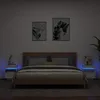 Image de vidaXL Armoires de chevet avec lumiÃ¨res LED 2 pcs blanc 40x39x48,5 cm