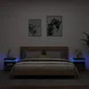 Image de vidaXL Armoires de chevet avec lumiÃ¨res LED 2 pcs noir 40x39x48,5 cm