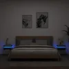 Image de vidaXL Armoires de chevet avec lumiÃ¨res LED 2 pcs gris bÃ©ton