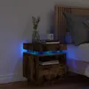 Image de Vidaxl Armoire De Chevet Avec LumiÃ¨res Led ChÃªne FumÃ© 40x39x48,5 Cm