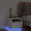 Image de vidaXL Table de chevet avec lumiÃ¨res LED blanc 40x39x37 cm