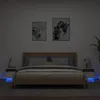 Image de vidaXL Armoires de chevet avec lumiÃ¨res LED 2 pcs blanc 40x39x37 cm