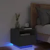 Image de vidaXL Table de chevet avec lumiÃ¨res LED noir 40x39x37 cm