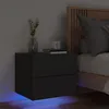 Image de vidaXL Table de chevet murale avec lumiÃ¨res LED noir