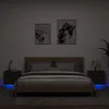 Image de vidaXL Tables de chevet murales avec lumiÃ¨res LED 2 pcs noir