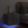 Image de vidaXL Table de chevet murale avec lumiÃ¨res LED gris bÃ©ton