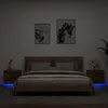 Image de Vidaxl Tables De Chevet Murales Avec LumiÃ¨res Led 2 Pcs ChÃªne FumÃ©
