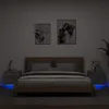 Image de vidaXL Tables de chevet murales avec lumiÃ¨res LED 2 pcs sonoma gris