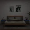 Image de vidaXL Tables de chevet murales avec lumiÃ¨res LED 2 pcs noir
