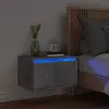 Image de vidaXL Table de chevet murale avec lumiÃ¨res LED gris bÃ©ton
