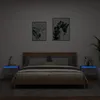 Image de vidaXL Tables de chevet murales avec lumiÃ¨res LED 2 pcs gris bÃ©ton