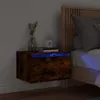 Image de Vidaxl Table De Chevet Murale Avec LumiÃ¨res Led ChÃªne FumÃ©