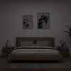 Image de Vidaxl Tables De Chevet Murales Avec LumiÃ¨res Led 2 Pcs ChÃªne FumÃ©
